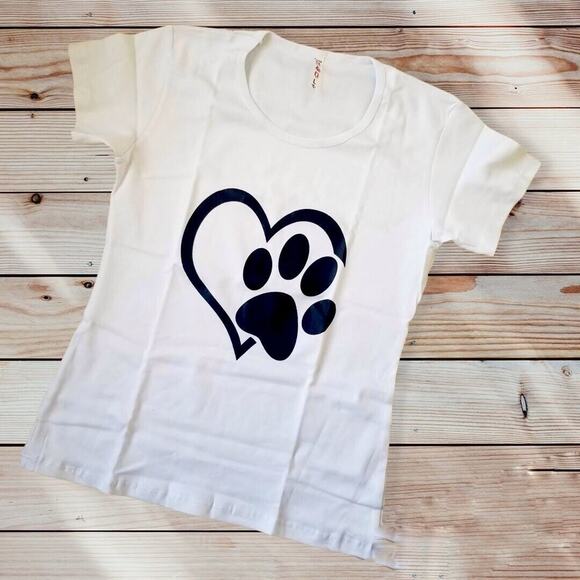 T-shirt Crewneck I Love Animals Princess-cut fitted Extra Slim - Size PL - Picture 1 of 4